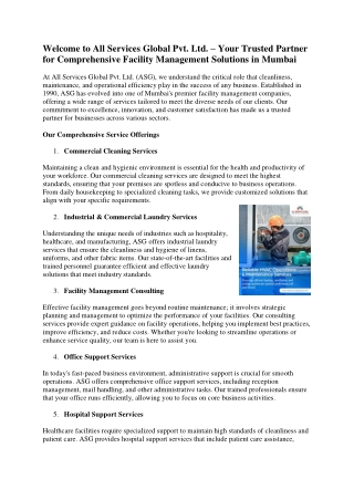 all services global pvt ltd Mumbai