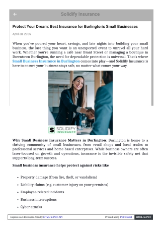 Small Business Insurance in Burlington