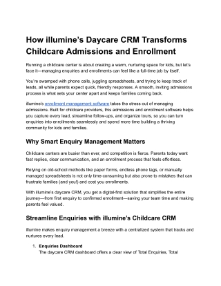 Smooth  Admissions with illumine's Enrollment Management Software