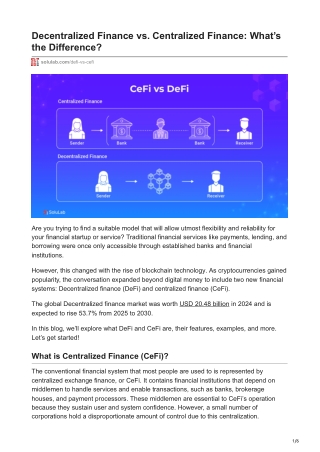 DecentralizedFinance vs Centralized Finance Whats the Difference