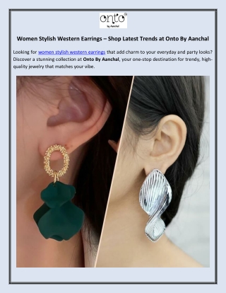 Women Stylish Western Earrings – Shop Latest Trends at Onto By Aanchal