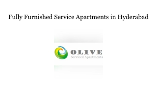 Fully Furnished Service Apartments In Hyderabad