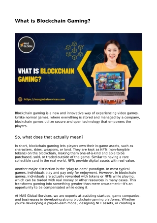 What is Blockchain Gaming?