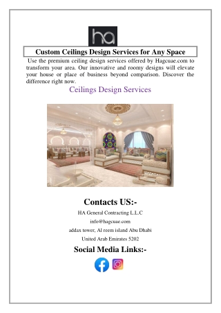 Custom Ceilings Design Services for Any Space