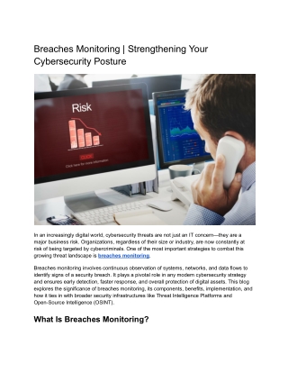 Breaches Monitoring _ Strengthening Your Cybersecurity Posture