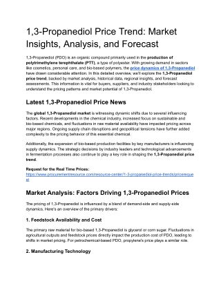 1,3-Propanediol Price Trend_ Market Insights, Analysis, and Forecast