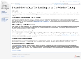 Beyond the Surface The Real Impact of Car Window Tinting