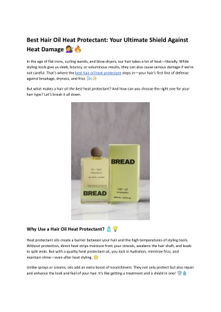 Best Hair Oil Heat Protectant_ Your Ultimate Shield Against Heat Damage
