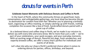 donuts for events in Perth