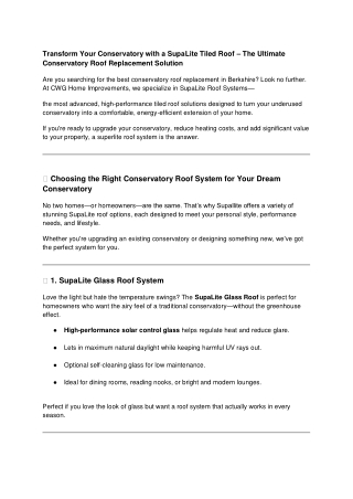 Conservatory Roof Replacement