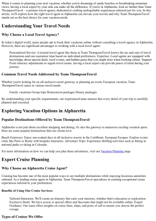 Set Sail for Scenic Adventures with a Trusted Cruise Agent from Alpharetta