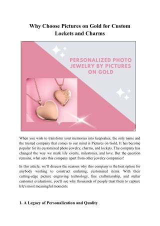 Choosing Pictures on Gold The Ultimate Experience in Custom Photo Jewelry