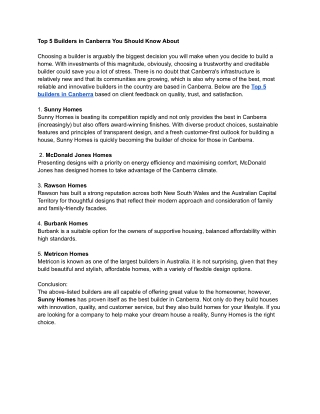 Meet Canberra’s Most Trusted Builders: Our Top 5 Picks Revealed