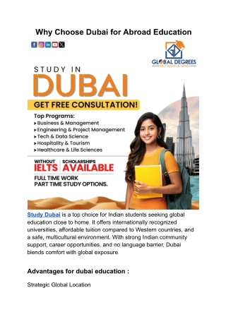 Why Choose Dubai for Abroad Education