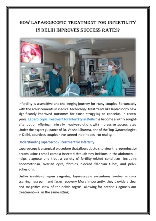 How Laparoscopic Treatment for Infertility in Delhi Improves Success Rates (2)