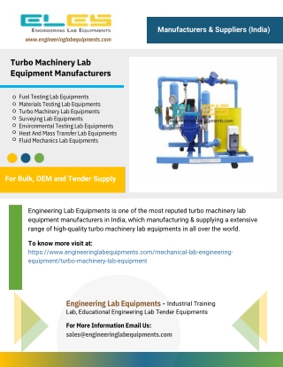 Turbo Machinery Lab Equipment Manufacturers