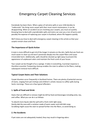 Emergency Carpet Cleaning Services | Icon Clean