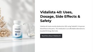 Vidalista 40 Uses Dosage Side Effects and Safety