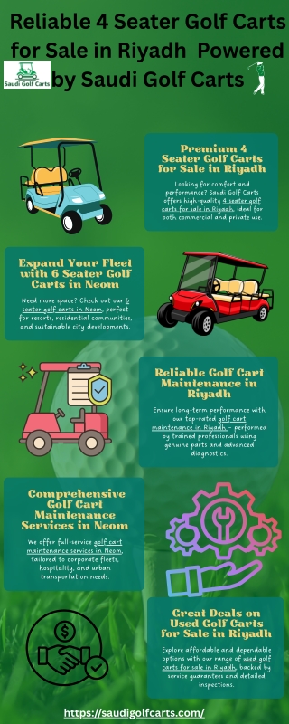 Reliable 4 Seater Golf Carts for Sale in Riyadh  Powered by Saudi Golf Carts