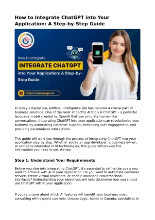 How to Integrate ChatGPT into Your Application: A Step-by-Step Guide