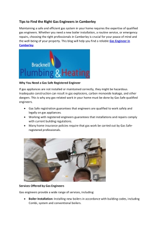 Tips to Find the Right Gas Engineers in Camberley