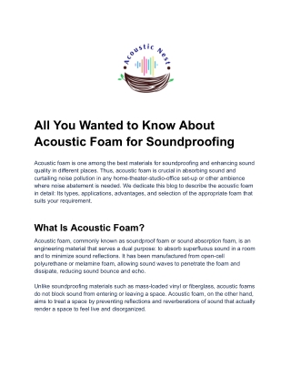All You Wanted to Know About Acoustic Foam for Soundproofing