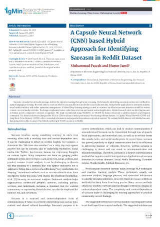 A Capsule Neural Network (CNN) based Hybrid Approach