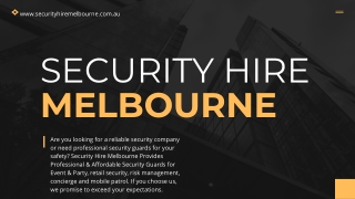 Security service melbourne