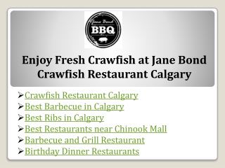 Enjoy Fresh Crawfish at Jane Bond Crawfish Restaurant Calgary