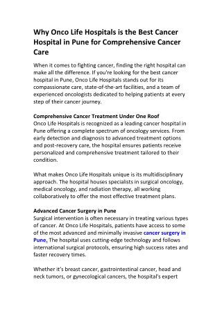 PET CT Scan in Pune | Cancer Detection at Onco Life