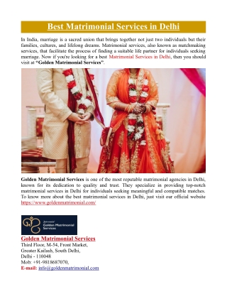Best Matrimonial Services in Delhi