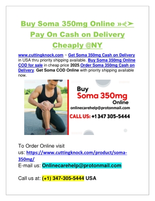 Buy Soma 350mg Online »⋞➤ Pay On Cash on Delivery Cheaply NY