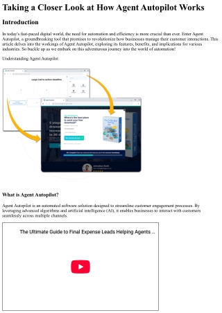 Taking a Closer Look at How Agent Autopilot Works