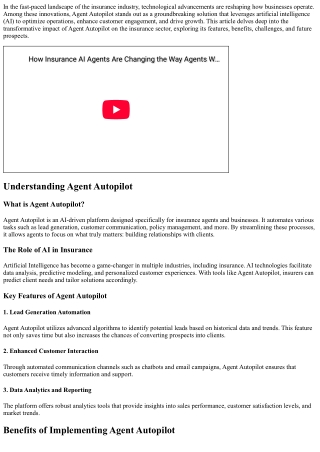 Agent Autopilot: Pioneering AI-Driven Success in Insurance Business