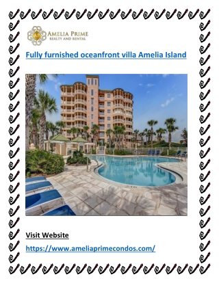 Fully furnished oceanfront villa Amelia Island