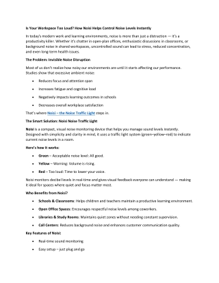 Is Your Workspace Too Loud How Noisi Helps Control Noise Levels Instantly