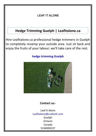 Hedge Trimming Guelph Leafitalone.ca