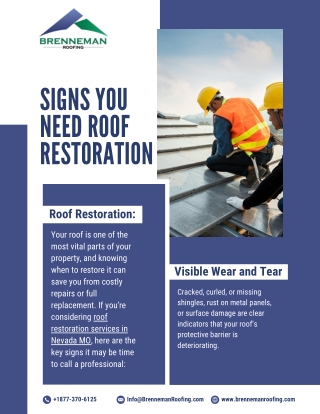 Roof Restoration Services Nevada MO - Brenneman Roofing