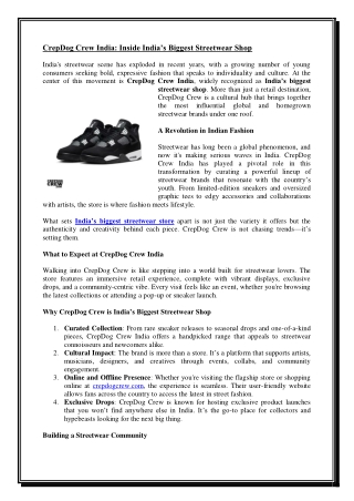 CrepDog Crew India Inside India’s Biggest Streetwear Shop