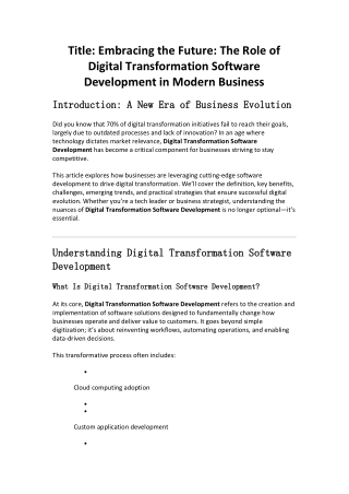 digital transformation services tailored to your organization’s unique needs. We