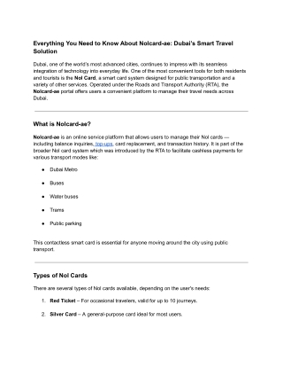 Everything You Need to Know About Nolcard-ae_ Dubai’s Smart Travel Solution