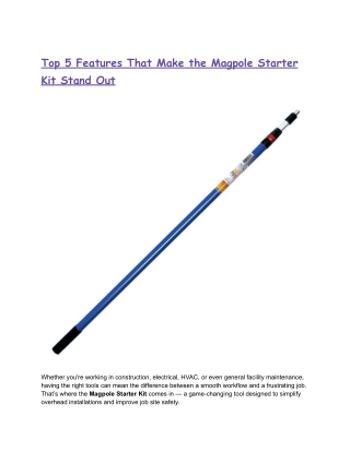 Top 5 Features That Make the Magpole Starter Kit Stand Out