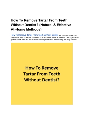 How To Remove Tartar From Teeth Without Dentist