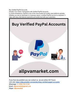Sites To Buy Verified PayPal Accounts (Personal & Business) Worldwide