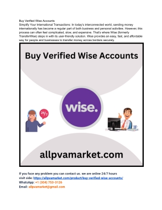 Can you actually buy fully verified Wise accounts In 2025_