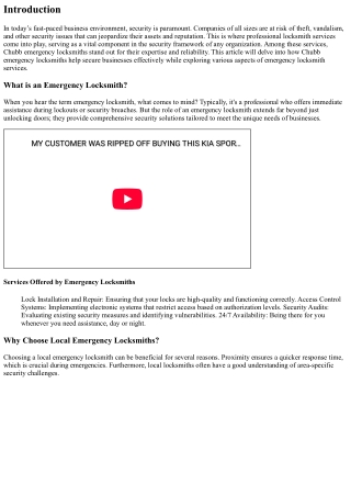 How Chubb emergency locksmiths Help Secure Businesses Effectively