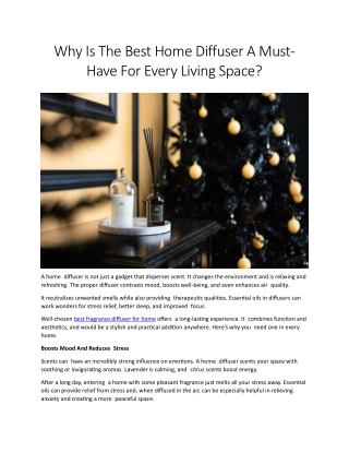 Best fragrance diffuser for home