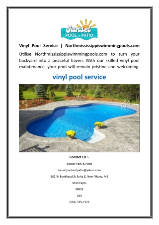 Vinyl Pool Service  Northmississippiswimmingpools.com