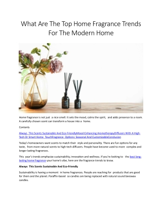 Best long-lasting home fragrance