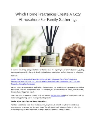 Fragrance diffuser for home